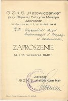 Zaproszenie na festyn sportowy, 1946 r.