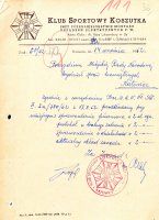 Pismo na druku firmowym KS Koszutka, 1962 r.