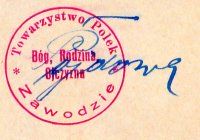 Odcisk tłoka pieczętnego Towowarzystwa Polek w Zawodziu, 1929