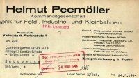 Nagłówek druku firmowego Fabryki Kolejek Polowych Helmut Peemöller, 1944 r.