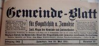 Gazeta urzędowa gminy Bogucice, maj 1915