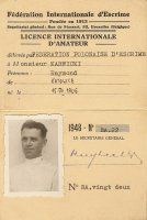 Licencja szermierza amatora Rajmunda Karwickiego (1948)
