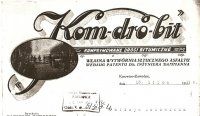 Nagłówek druku firmowego firmy Kom-dro-bit, 18 VII 1931