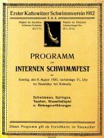 Program wewnętrzych mistrzostw pływackich E.K.S. Katowice, 1920 r.