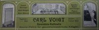 Nagłówek druku firmowego fabryki urządzeń grzewczych i sanitarnych Carl Voigt, 1911