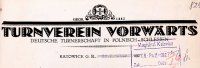 Nagłówek druku firmowego Turnverein Vorwärts ( 1927 r.)